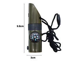 2Pcs 7-in-1 Multi-Function Compass Whistle