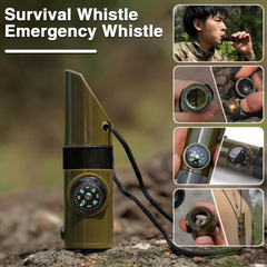 2Pcs 7-in-1 Multi-Function Compass Whistle
