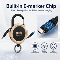 PowerFlex Charging Combo - 100W Retractable Cable + 10000mAh Power Bank