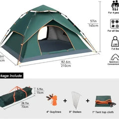 Double Layer Automap Hydraulic Tent (3–4 Person)