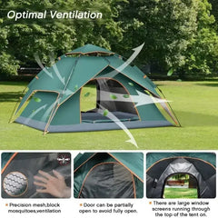 Double Layer Automap Hydraulic Tent (3–4 Person)