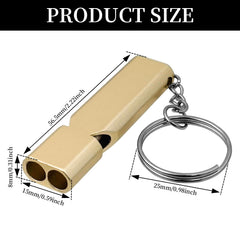 Emergency Survival Whistle – Double Tube Aluminum with Lanyard Keychain