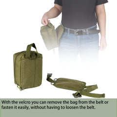 Tactical MOLLE First Aid Pouch, EDC Rip-Away Utility Bag for Outdoor Enthusiasts