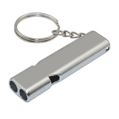 Emergency Survival Whistle – Double Tube Aluminum with Lanyard Keychain