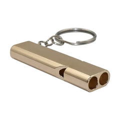 Emergency Survival Whistle – Double Tube Aluminum with Lanyard Keychain