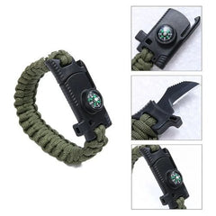 Paracord Bracelet with Knife /Whistle/Compass/ Flint