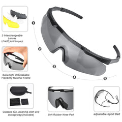 Tactical Sunglass with Interchangeable Lenses