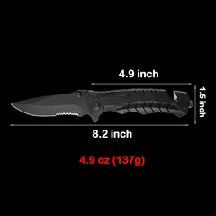 Tactical Folding Knife - Spring Assist Pocket Knife for Outdoor & Survival Use