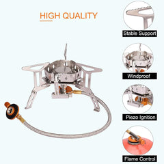 Windproof Camping Stove | Foldable Gas Stove for Outdoor Cooking