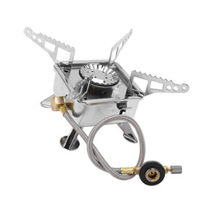 Mini Camping Stove With Hose - Compact Outdoor Stove with Enhanced Safety Gas Pipe