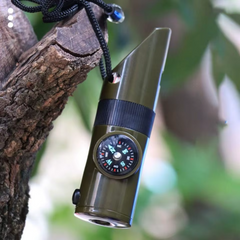 2Pcs 7-in-1 Multi-Function Compass Whistle