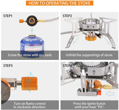 Windproof Camping Stove | Foldable Gas Stove for Outdoor Cooking