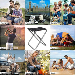 Portable Folding Stool Compact Ultralight Camping Seat with Pouch