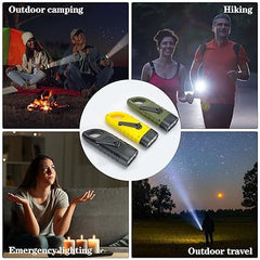 Hand Crank Solar-Powered Flashlight Emergency Rechargeable LED for Outdoor Survival