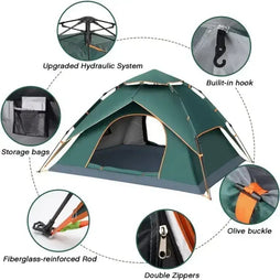 Double Layer Automap Hydraulic Tent (3–4 Person)