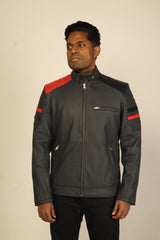 Men's Solid Biker Jacket