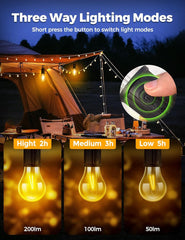 Waterproof-rechargeable-camping-bulb-yellow-light-with-USB-cables-for-hiking-and-tent-lights-three-way-light-mode