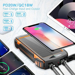 Solar power bank 20000mah battery capacity