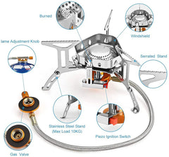 Windproof Camping Stove | Foldable Gas Stove for Outdoor Cooking