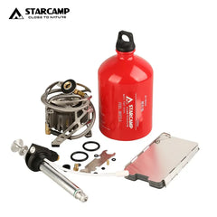 Multifuel Camping Stove with Windshield & Adapter for Butane, Petrol, Kerosene - Outdoor Cooking Gear