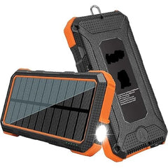 Solar Power Bank – 30000mAh Waterproof Portable Charger with Fast Charging, Flashlight