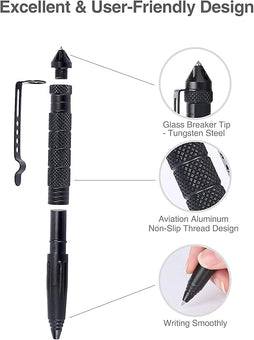 Tactical EDC Pen Heavy-Duty Metal Body Emergency Glass Breaker for Self-Defense