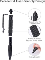 Tactical EDC Pen Heavy-Duty Metal Body Emergency Glass Breaker for Self-Defense