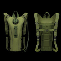 3L Water Bag Backpack Pack Camping Water Tactical Reservoir System Bladder Hydration, Green