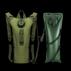 3L Water Bag Backpack Pack Camping Water Tactical Reservoir System Bladder Hydration, Green