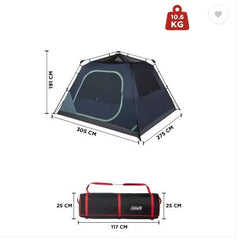 6 Person Weatherproof Family Tent with Pre-Attached Poles