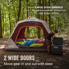 6 Person Weatherproof Family Tent with Pre-Attached Poles