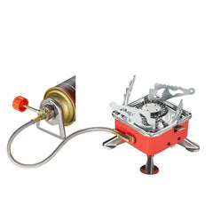 Mini Camping Stove With Hose - Compact Outdoor Stove with Enhanced Safety Gas Pipe
