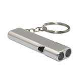 Emergency Survival Whistle – Double Tube Aluminum with Lanyard Keychain