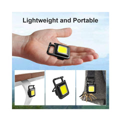 Rechargeable COB Keychain Flashlight with Magnetic Base