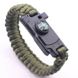 Paracord Bracelet with Knife  /Whistle/Compass/ Flint