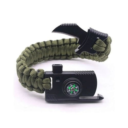 Paracord Bracelet with Knife  /Whistle/Compass/ Flint