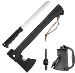 Axe with Knife and Flint Fire Starter