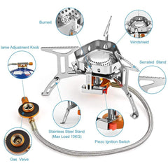 Alpine Gas Burner Windproof Foldable Gas Stove for Outdoor Cooking