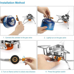 Alpine Gas Burner Windproof Foldable Gas Stove for Outdoor Cooking