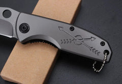 Engraved Steel Handle Folding Knife Armerado