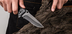 Spring-Assisted Tactical Serrated EDC Folding Knife