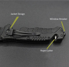 Tactical Folding Knife - Spring Assist Pocket Knife for Outdoor & Survival Use